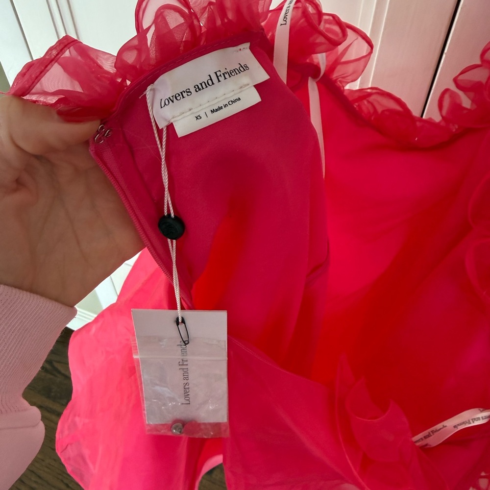 Lovers + Friends Vibrant Pink Ruffle Dress - Picture 4 of 4